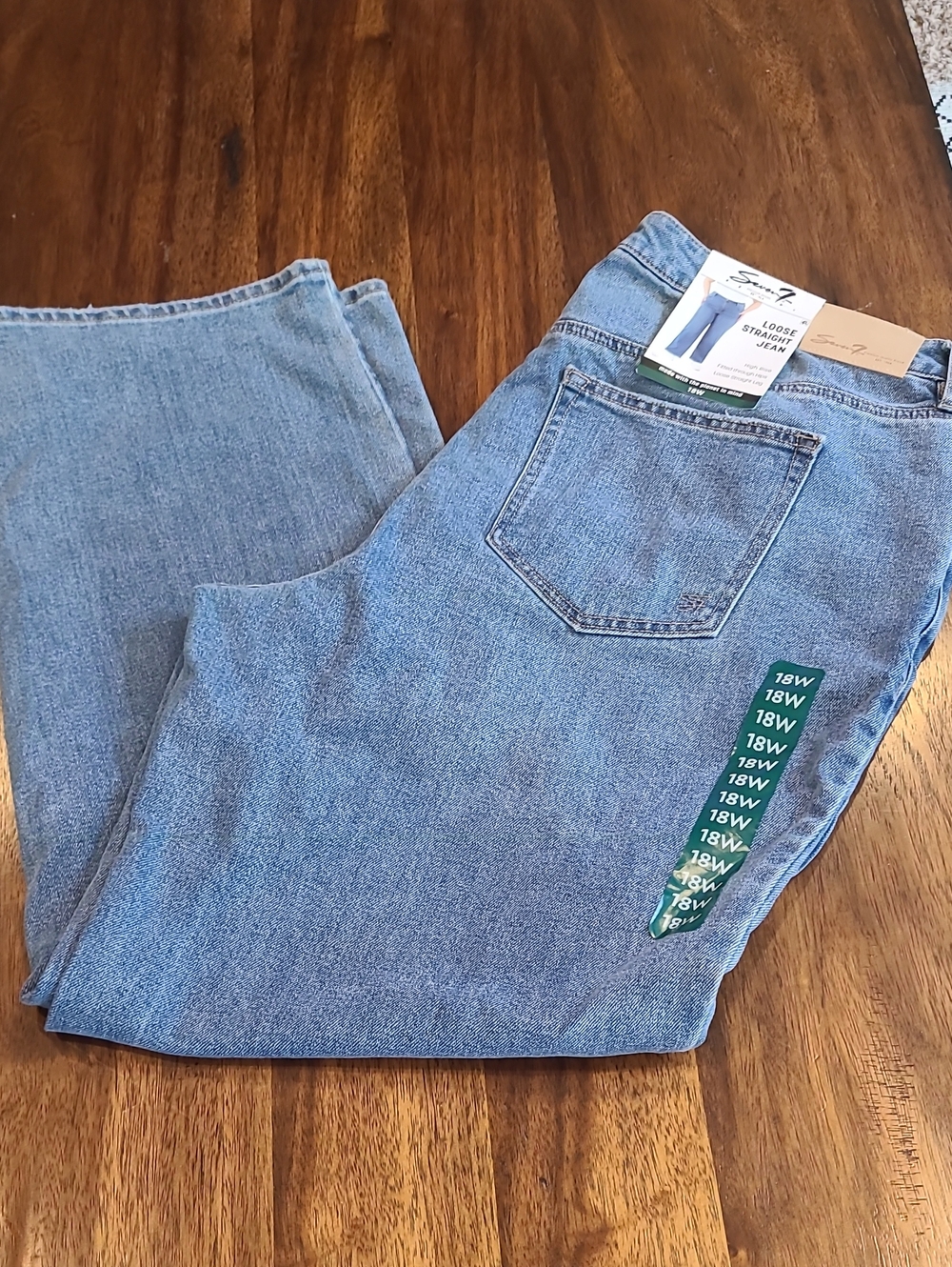 Seven7 Women's Loose Straight High Rise Jean Multiple Size 18W